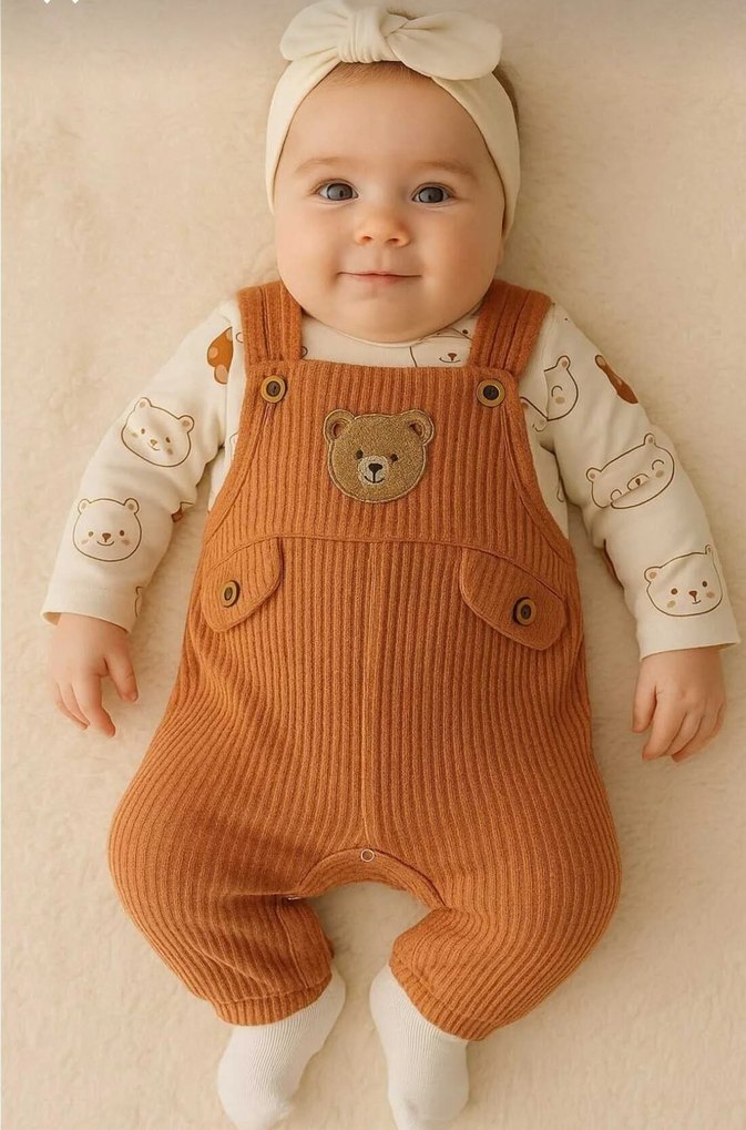 Ayıcık Detaylı Salopet Tulum - Görsel 3