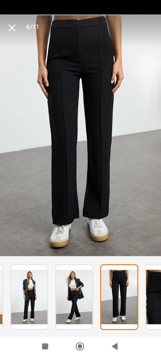 Regular Fit Siyah Kumaş Pantolon - Görsel 3