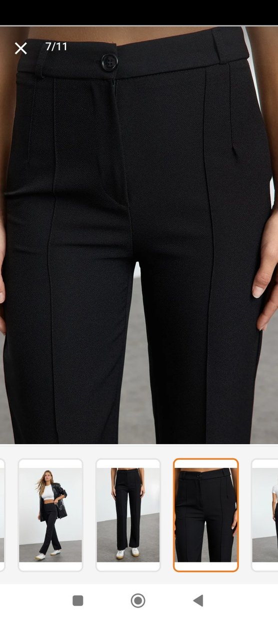 Regular Fit Siyah Kumaş Pantolon - Görsel 4