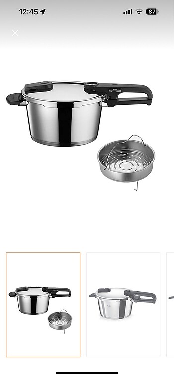 Fissler vitaquick siyah 4,5 litre düdüklü tencere