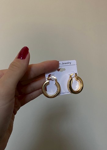 Beden altın Renk Gold kalın halka küpe