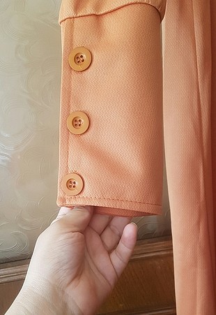 uzun elbise kavun içi rengi yeni gibi