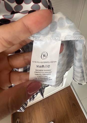 Vakko Gri Ekose Uzun Kollu Kadın Elbise - Görsel 6