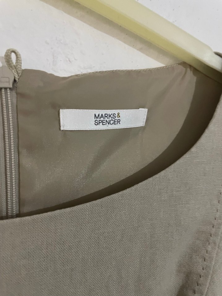 Bej Renkli Mark's & Spencer elbise - Görsel 5