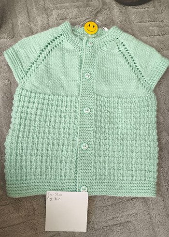 Kız Çocuk Açık Yeşil Kısa Kollu Örgü Hırka - Görsel 6