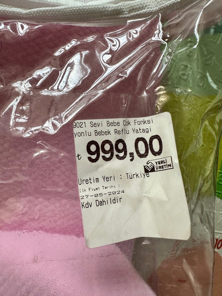 Reflü yatağı Pembe Bebek Uyku Destek Minderi - Görsel 3