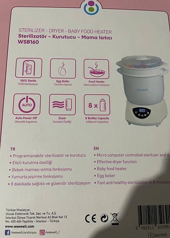 Weewell Bebek Mama Isıtıcı ve Sterilizatör - Görsel 2