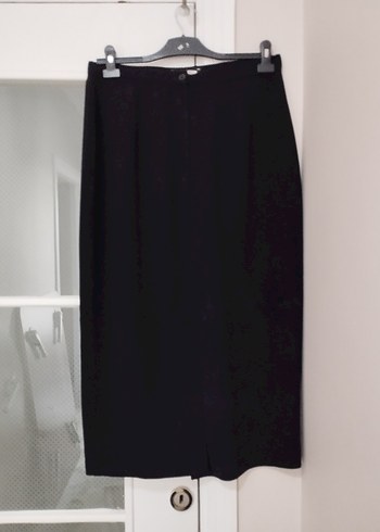 Drapeli Siyah Kadın Uzun Etek - Görsel 2