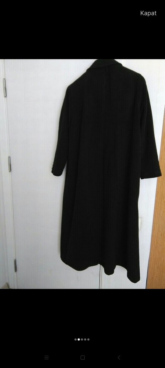 Kadın Siyah Uzun Goth Kaban - Görsel 2