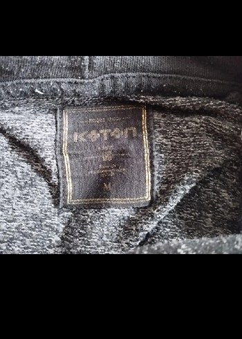 Gri Baskılı Kadın Triko Sweatshirt - Görsel 3