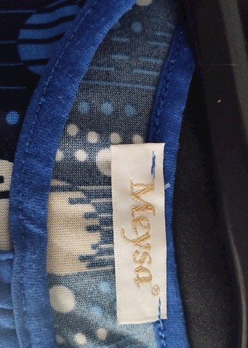 Uzun Kollu, Düğmeli Mavi Kadın Tunik - Görsel 3