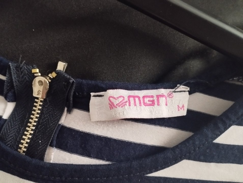 Gri Çizgili Rahat Kesim Kadın Triko Bluz - Görsel 3