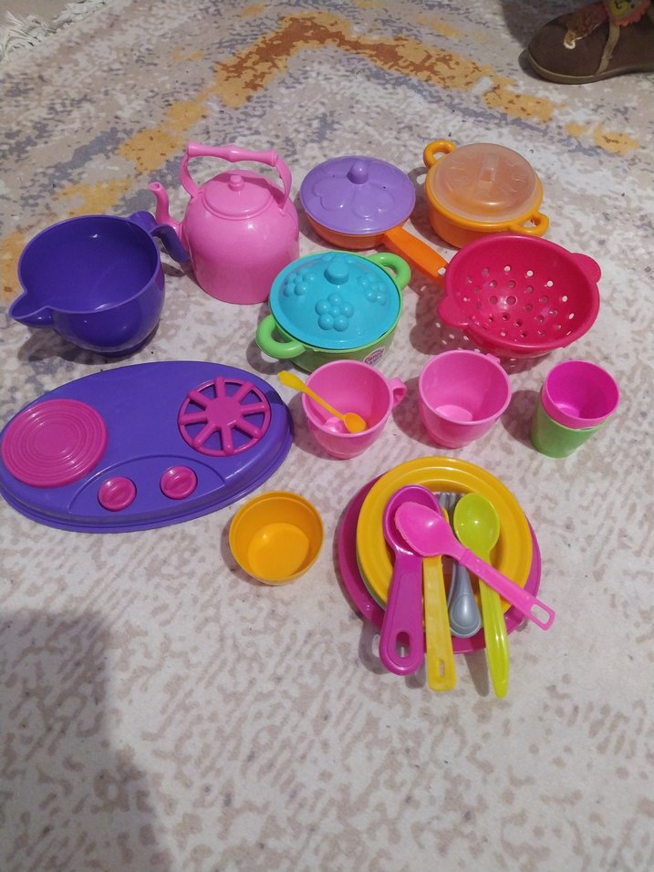 Renkli Plastik Oyuncak Mutfak Seti - Görsel 2