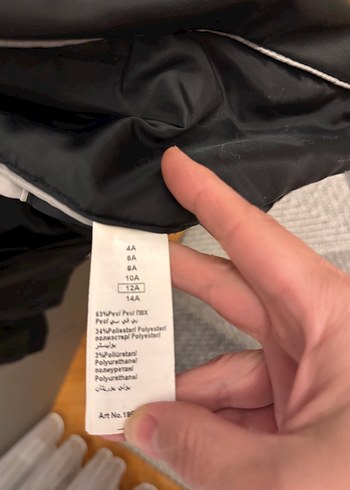 Çocuk , Siyah Suni Deri Biker Ceket, Fermuarlı, Normal Boy - Görsel 3