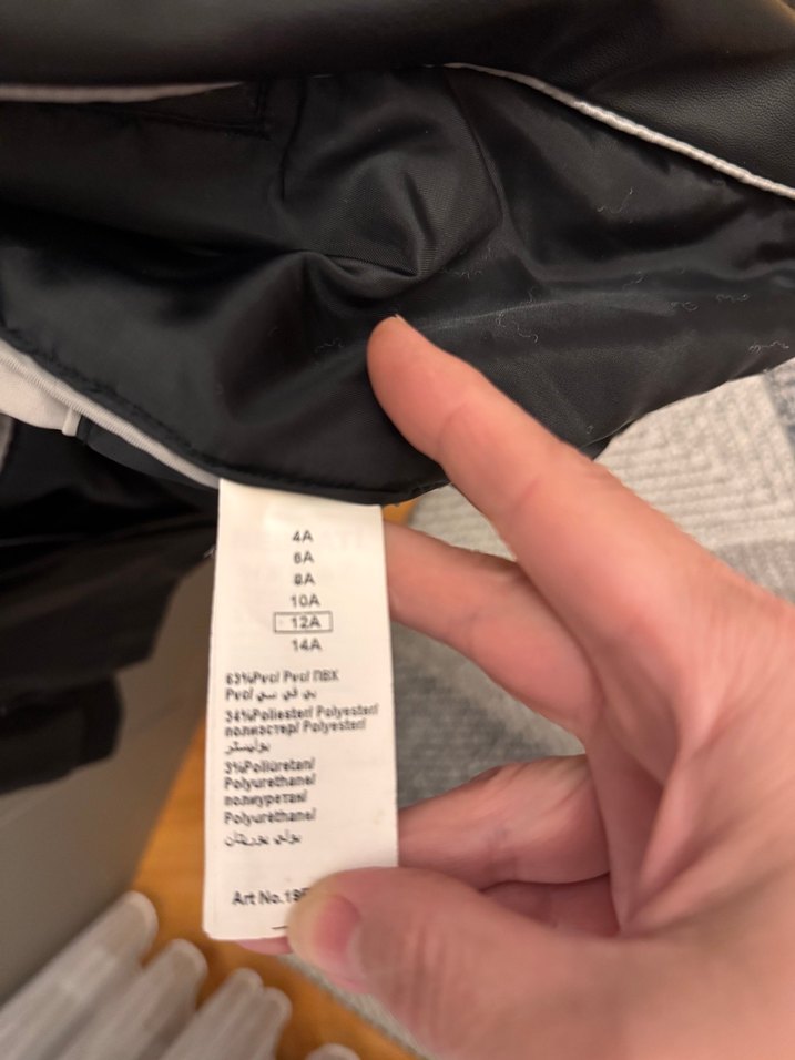 Çocuk , Siyah Suni Deri Biker Ceket, Fermuarlı, Normal Boy - Görsel 3