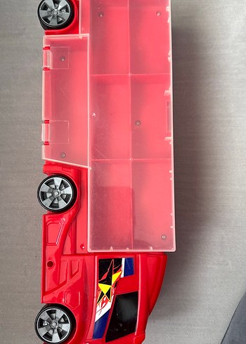 Kırmızı Oyuncak küçük araba taşıma tırı - Görsel 5