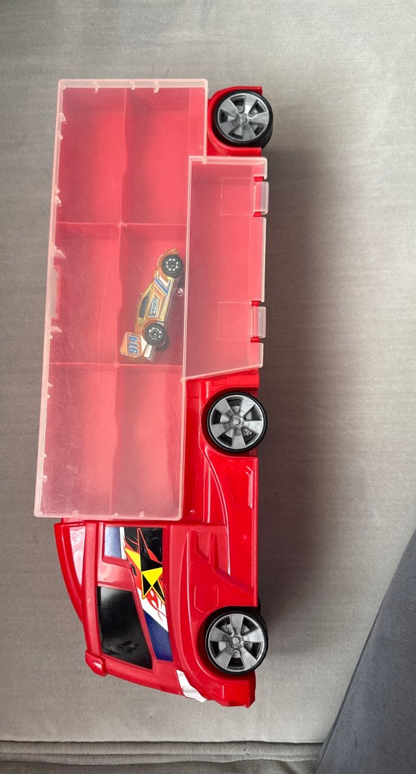 Kırmızı Oyuncak küçük araba taşıma tırı - Görsel 3