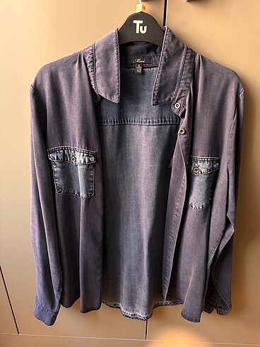 Mavi jeans kadın gömlek - Görsel 5