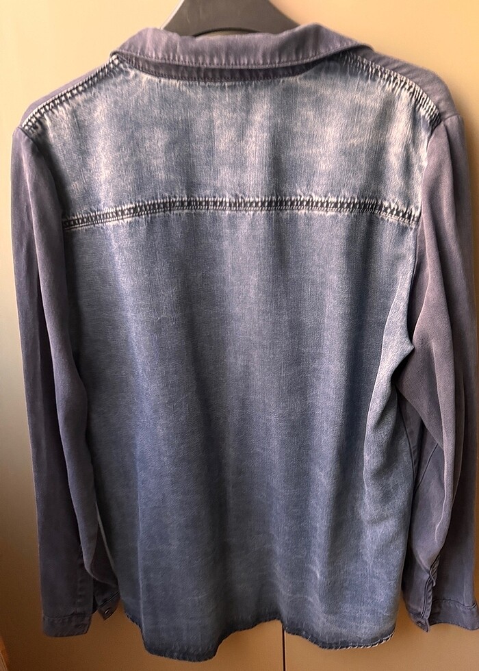 Mavi jeans kadın gömlek - Görsel 2