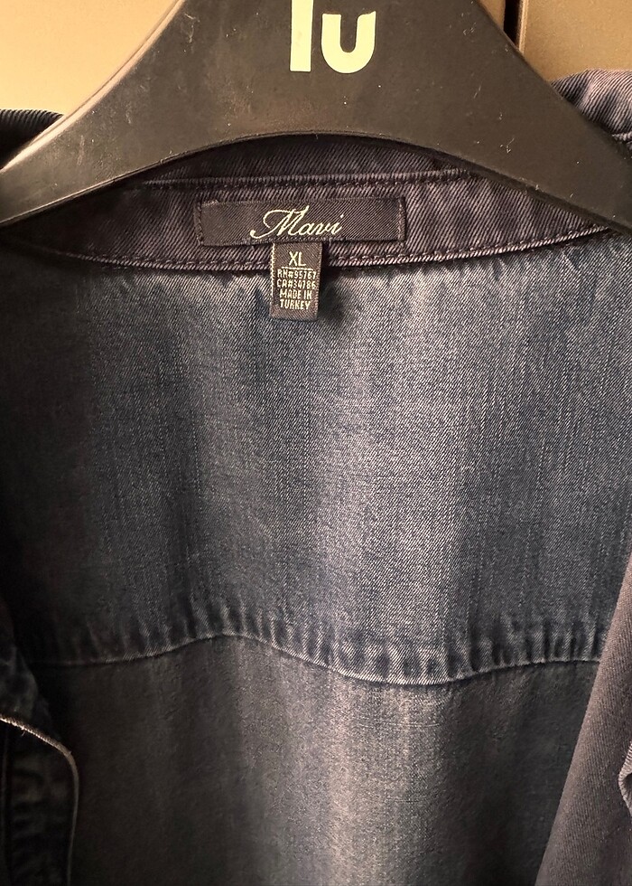 Mavi jeans kadın gömlek - Görsel 4