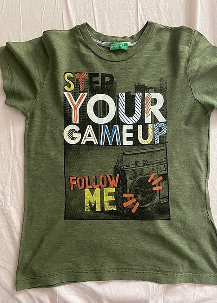 Benetton yeşil erkek çocuk tişört - Görsel 2
