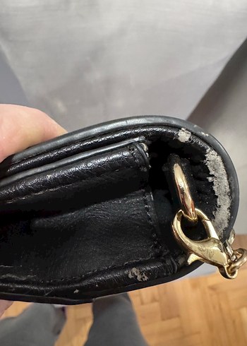 Zincir Detaylı Siyah Deri Kadın Çanta - Görsel 2