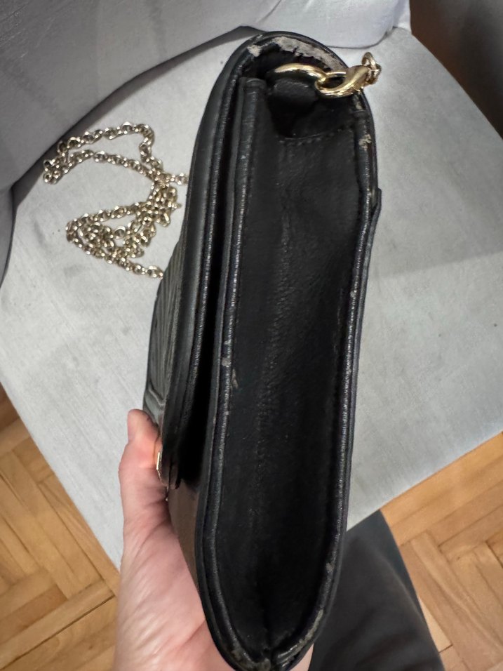 Zincir Detaylı Siyah Deri Kadın Çanta - Görsel 3