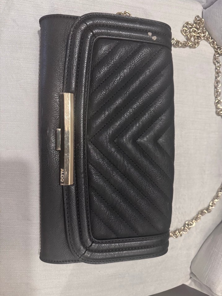 Zincir Detaylı Siyah Deri Kadın Çanta - Görsel 5