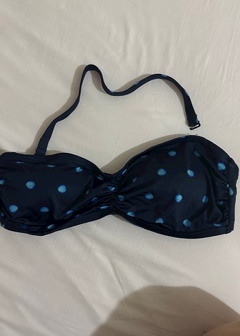 42 Beden mavi Renk Lacivert Puantiyeli Düğmeli Bikini takımı
