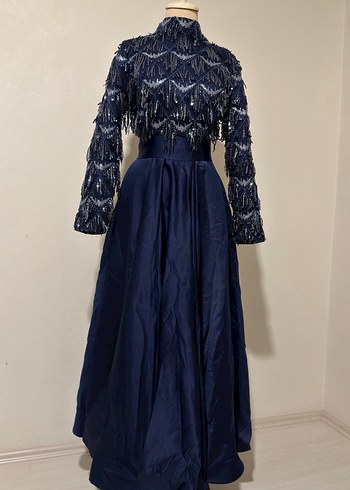 Lacivert abiye - Görsel 4