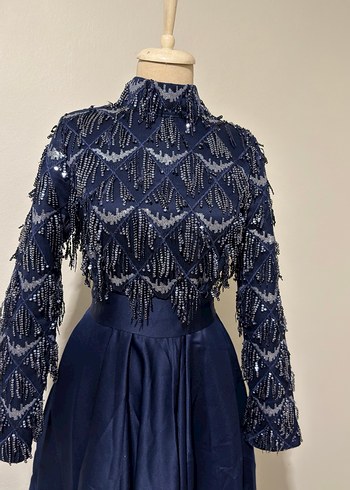 Lacivert abiye - Görsel 3