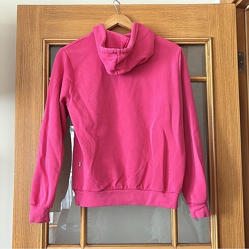 s Beden pembe Renk Pembe kapüşonlu uzun kollu sweatshirt
