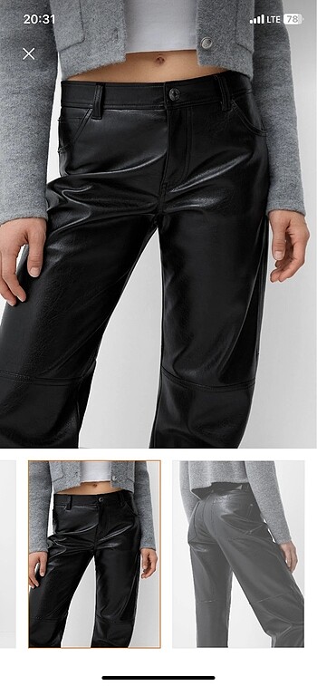 m Beden Bershka Deri pantolon