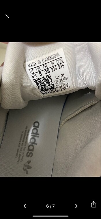 38 Beden Adidas spor ayakkabı