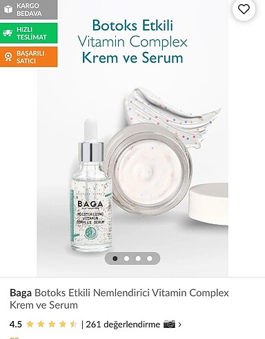Baga serum ve Botox etkili krem