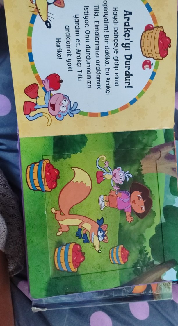 Dora Mor Pastel Renkli Çocuk Yapboz - Görsel 3