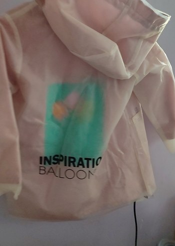 Düğmeli Pembe Kız Yağmurluk - Görsel 5