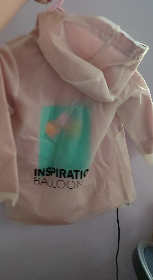 Düğmeli Pembe Kız Yağmurluk - Görsel 5