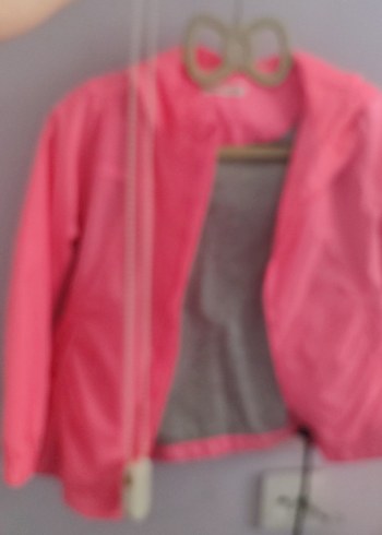 Kız Çocuk Pembe Fermuarlı İnce Yağmurluk - Görsel 3