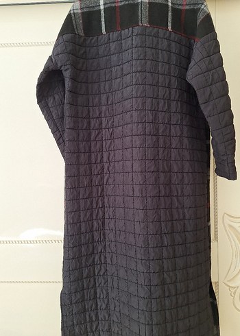 Ekose kapitoneli kap mont - Görsel 4