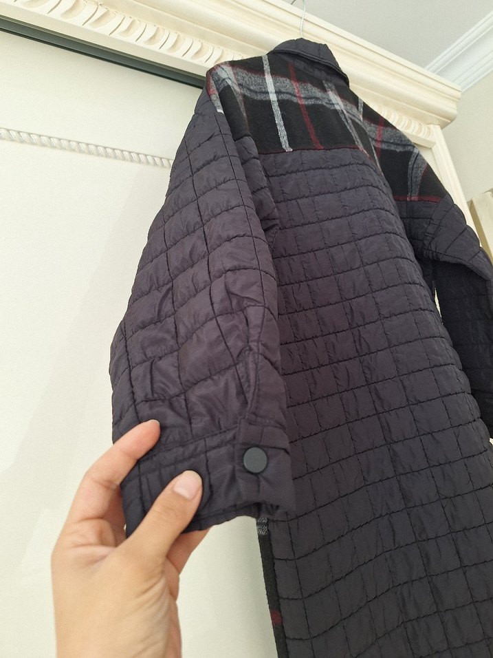 Ekose kapitoneli kap mont - Görsel 3