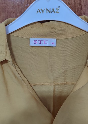 Sarı Keten Kadın Gömlek - Görsel 2