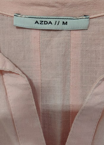 Düğmeli Bej Kadın Pamuk Gömlek - Görsel 2