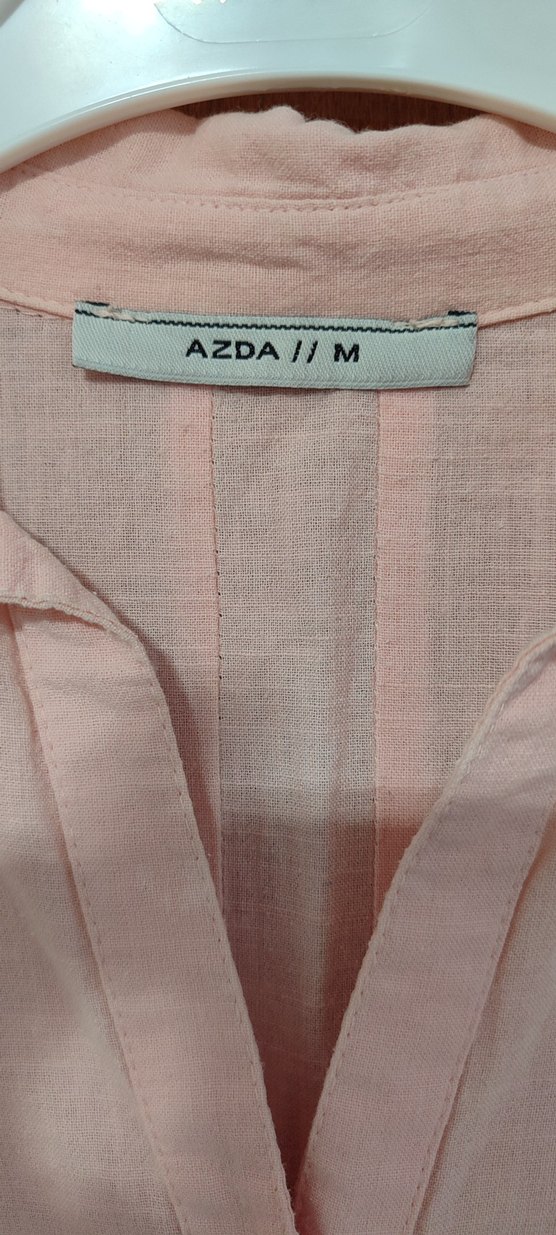 Düğmeli Bej Kadın Pamuk Gömlek - Görsel 2