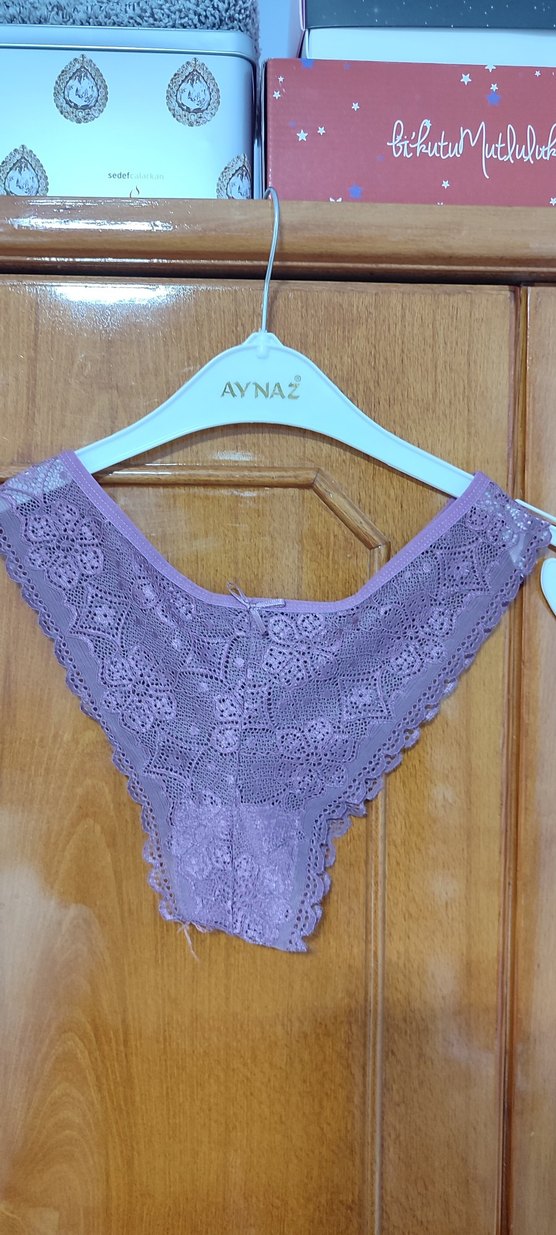 Lila Dantel Bohem Vintage Sütyen - Görsel 2