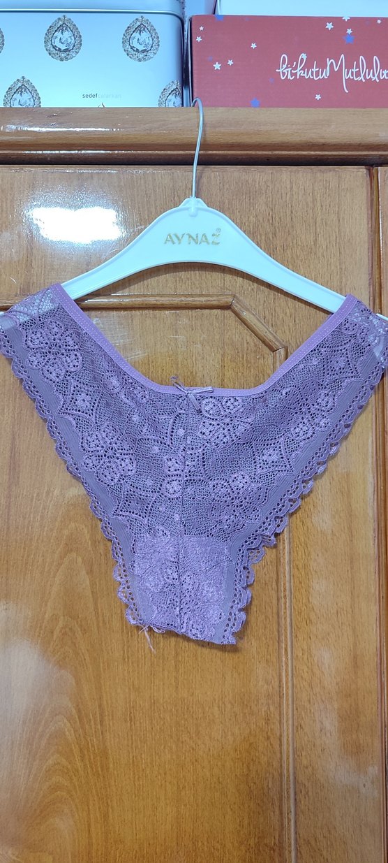 Lila Dantel Bohem Vintage Sütyen - Görsel 4