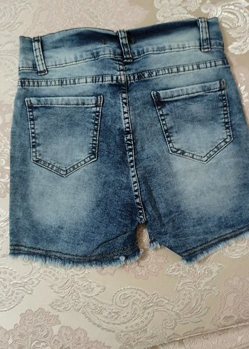 Taşlı, aplikli Kız Denim,jean Şort - Görsel 2