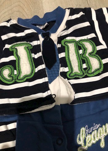 Uzun Kollu Mavi Örgü Bebek Tulum - Görsel 3