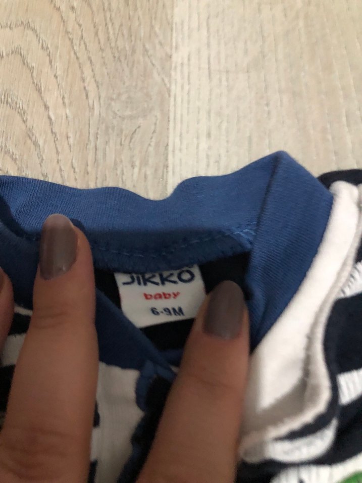 Uzun Kollu Mavi Örgü Bebek Tulum - Görsel 2