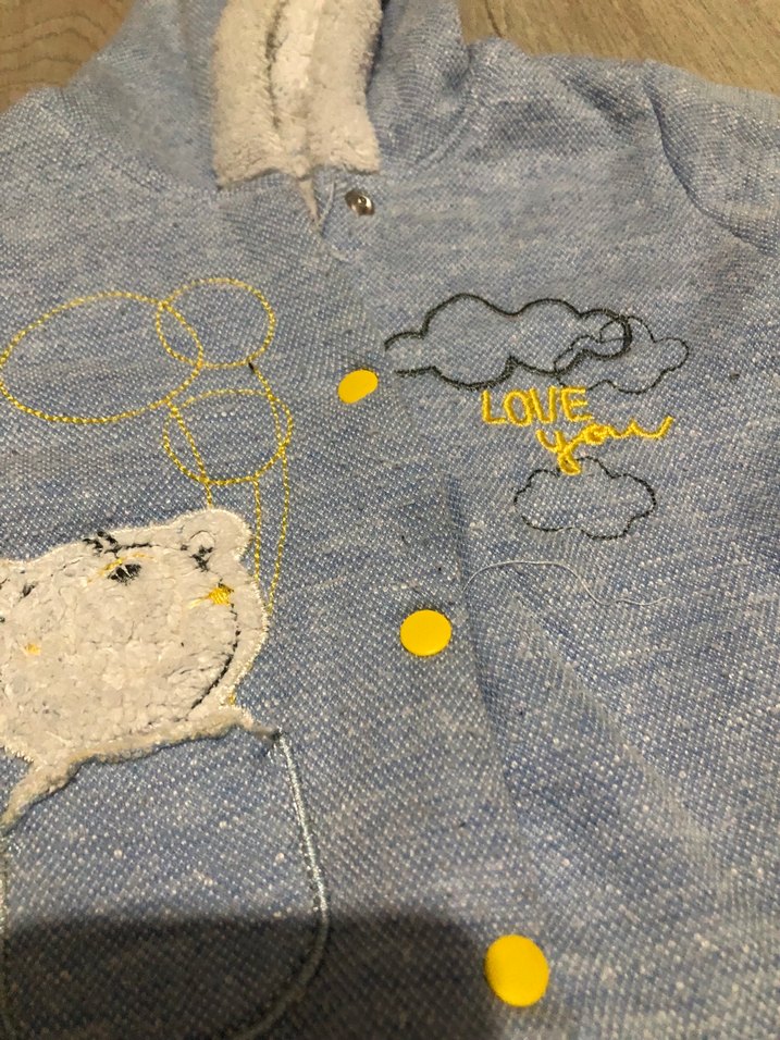 Kapüşonlu mavi Erkek Çocuk peluş ceket - Görsel 3